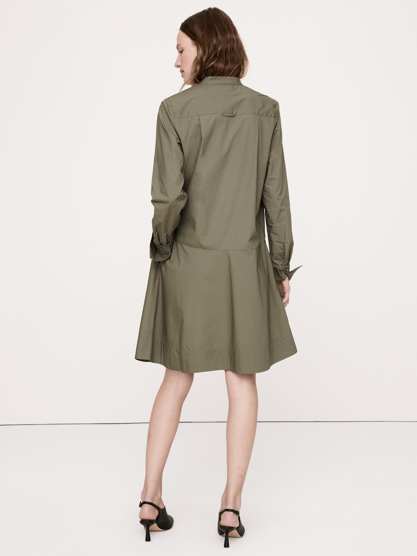 Image number 2 showing, Cotton Trapeze Mini Shirt Dress