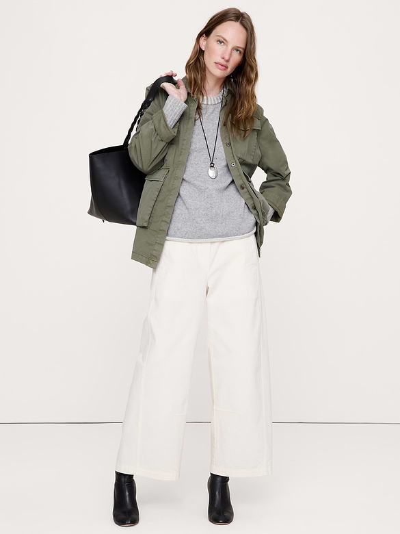 Oversized Merino-Cotton Crew-Neck Sweater