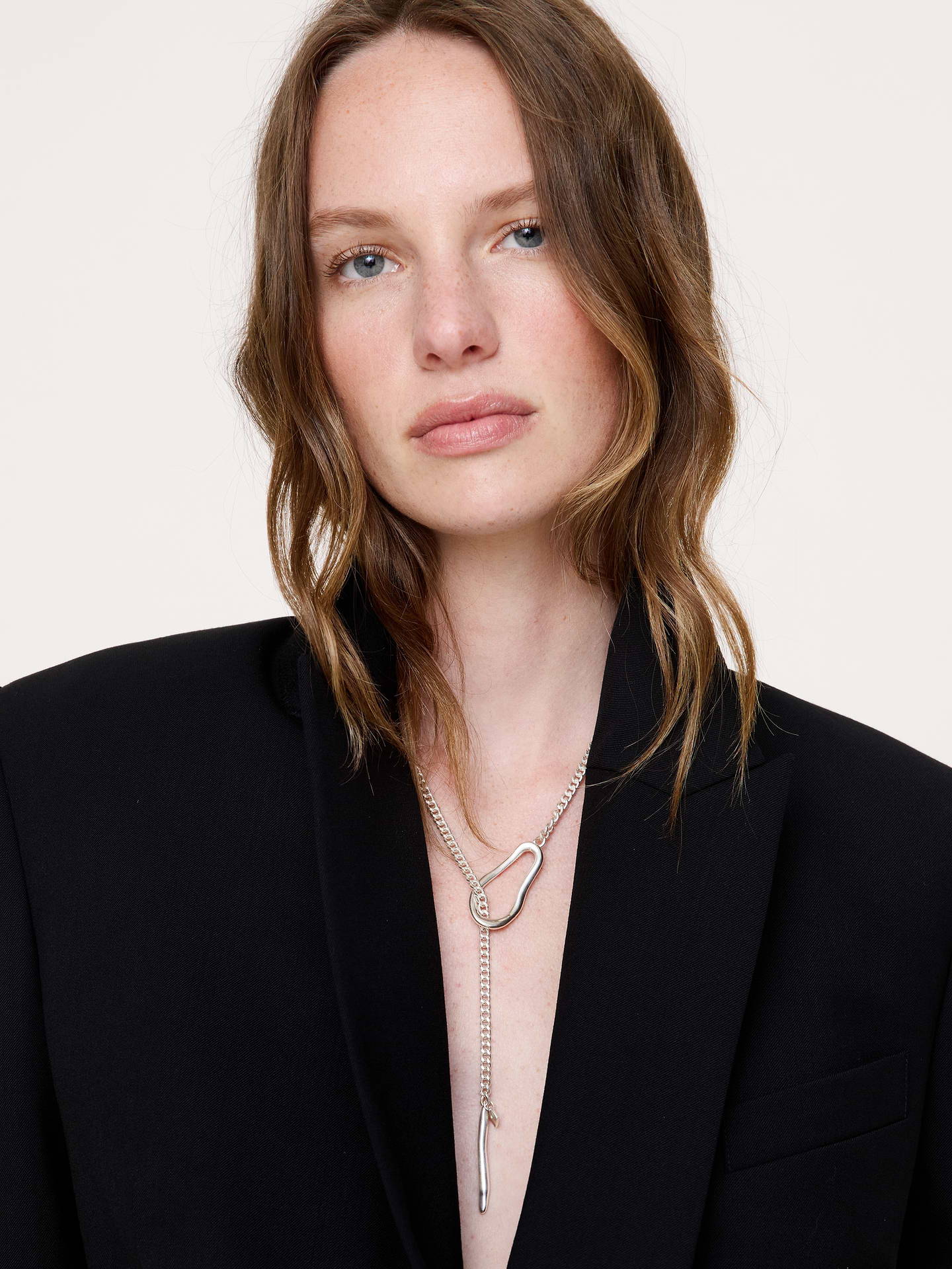 Image number 2 showing, Abstract Oval Drop Necklace