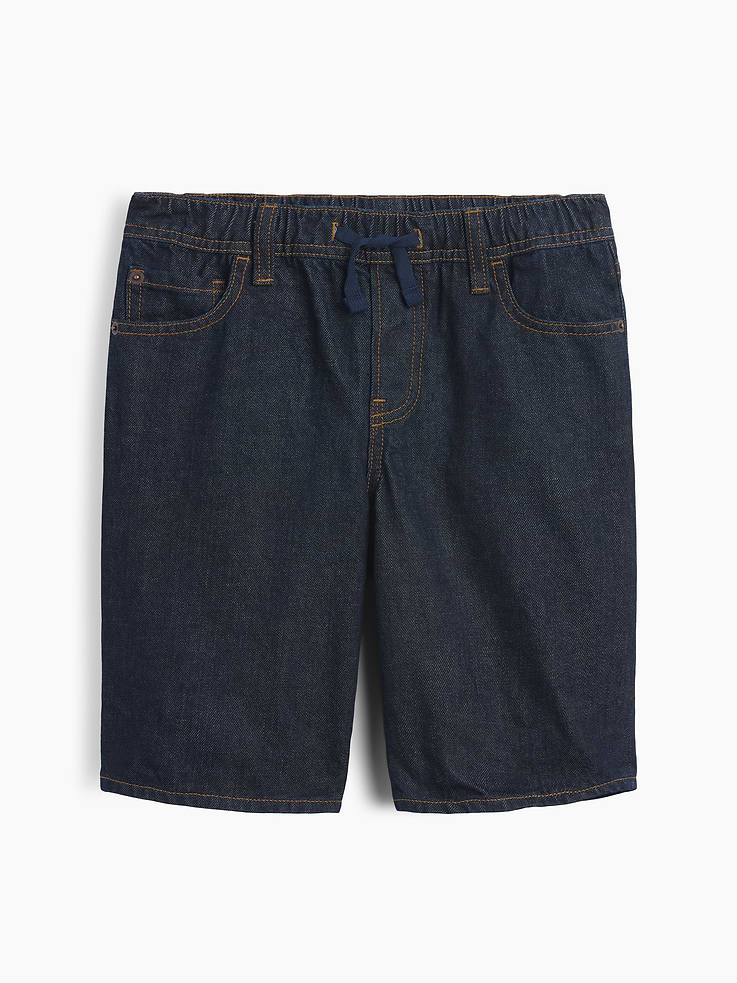 Image 1 of 3, This product is made with/contains 5% recycled cotton. Compared to virgin materials, using recycled materials helps reduce resource use and waste., This product is part of our water-saving Washwell program. Compared with conventional wash methods, Washwell uses at least 20% less water., Non-stretch denim., Dark indigo wash., Drawcord ties at elasticized waist, faux fly., Classic five-pocket styling., Product #1177892