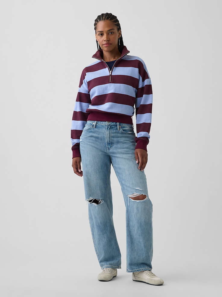 Image number 1 showing, Curvy High Rise Barrel Jeans