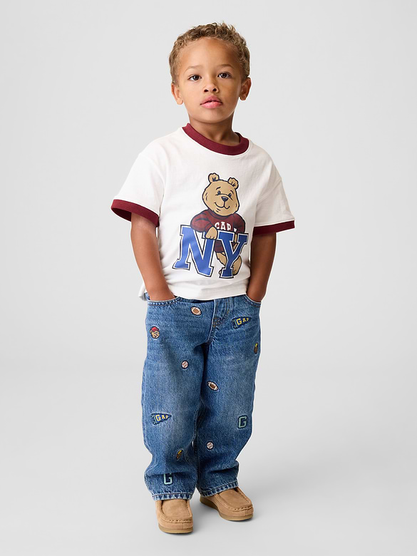 Baby & Toddler Embroidered Pull-On Baggy Jeans