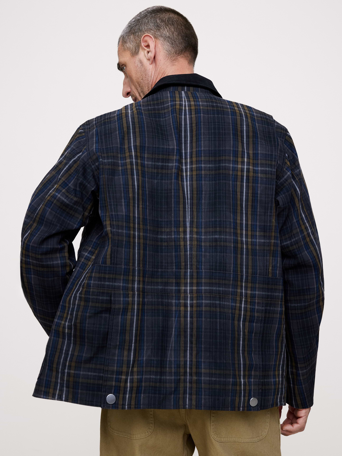 Image number 3 showing, Plaid Chore Coat with Corduroy Collar