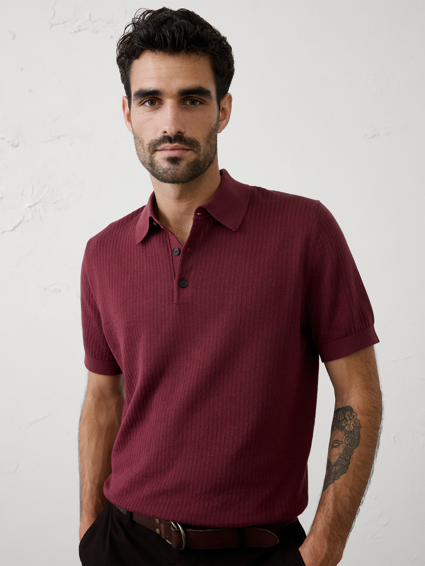 Image number 1 showing, Textured Sweater Polo