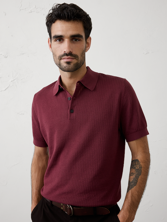 Textured Sweater Polo