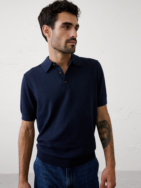 Textured Sweater Polo