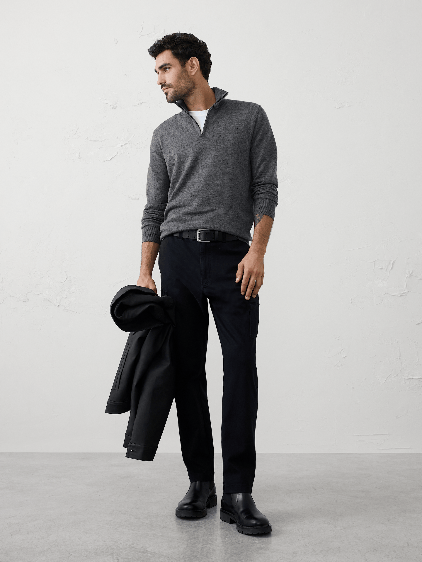 Image number 1 showing, Merino Wool Quarter-Zip Sweater