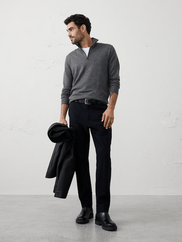 Merino Wool Quarter-Zip Sweater