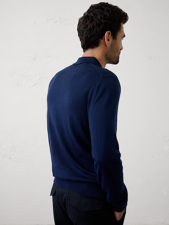Merino Wool Polo Sweater