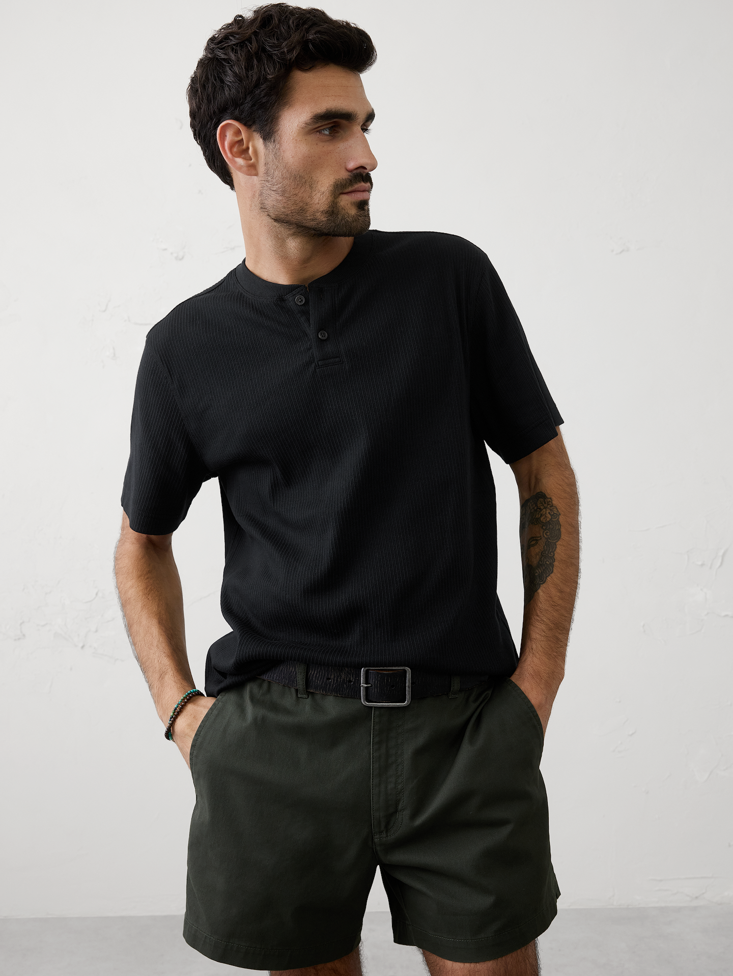 Image number 1 showing, Standard-Fit Light Pointelle Henley