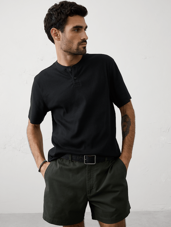 Standard-Fit Light Pointelle Henley