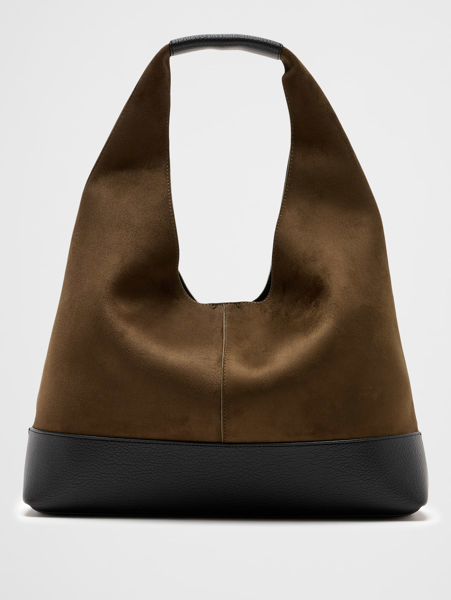 Image number 1 showing, Vegan Suede Mixed Media Medium Slouchy Tote