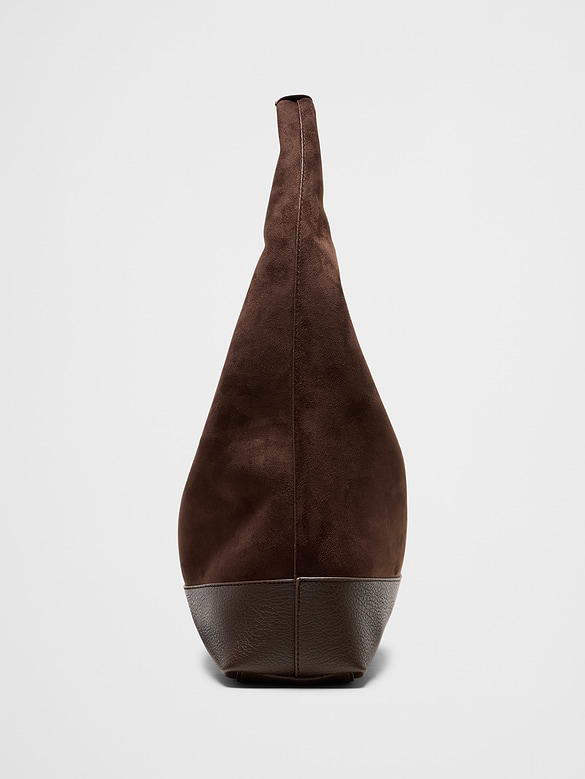 Vegan Suede Mixed Media Medium Slouchy Tote