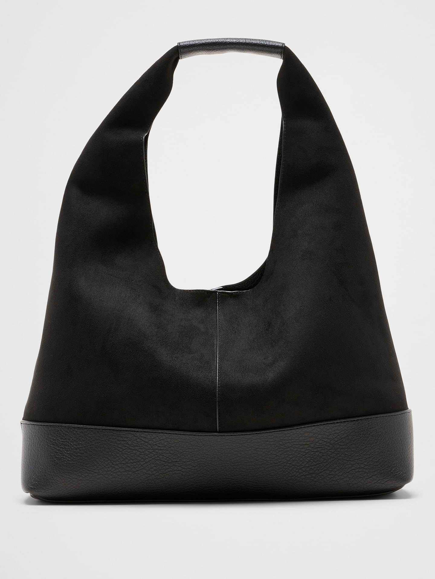 Image number 1 showing, Vegan Suede Mixed Media Medium Slouchy Tote