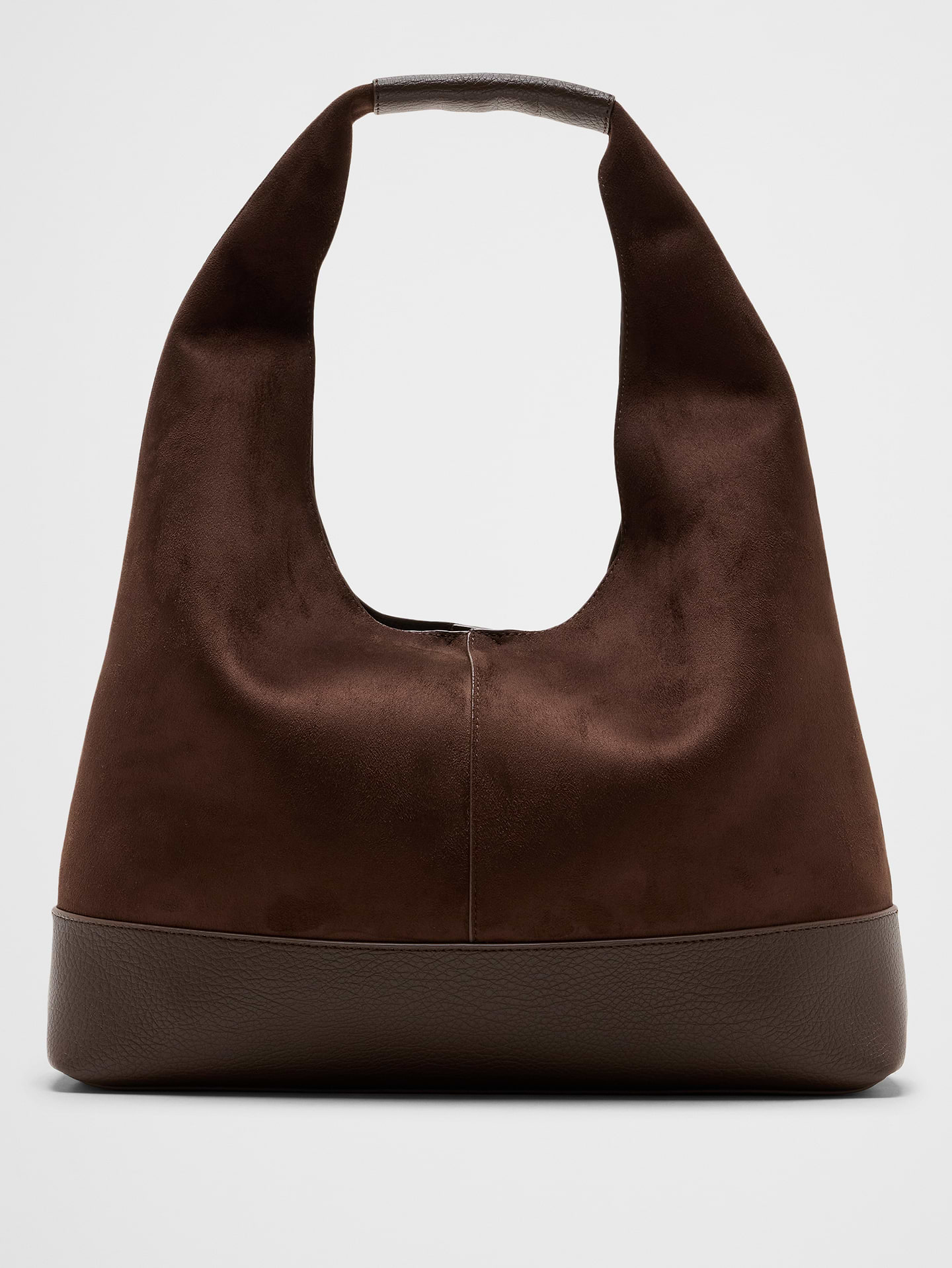 Image number 1 showing, Vegan Suede Mixed Media Medium Slouchy Tote
