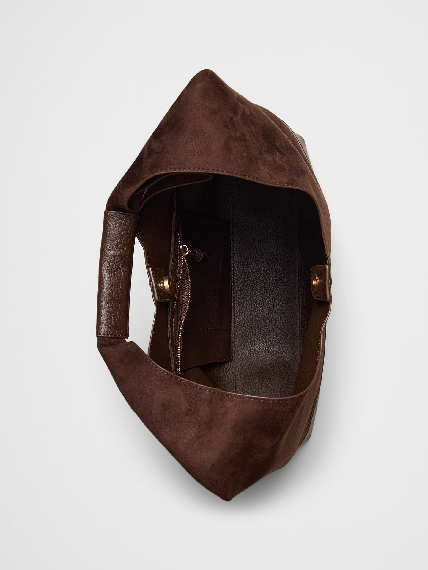 Image number 5 showing, Vegan Suede Mixed Media Medium Slouchy Tote