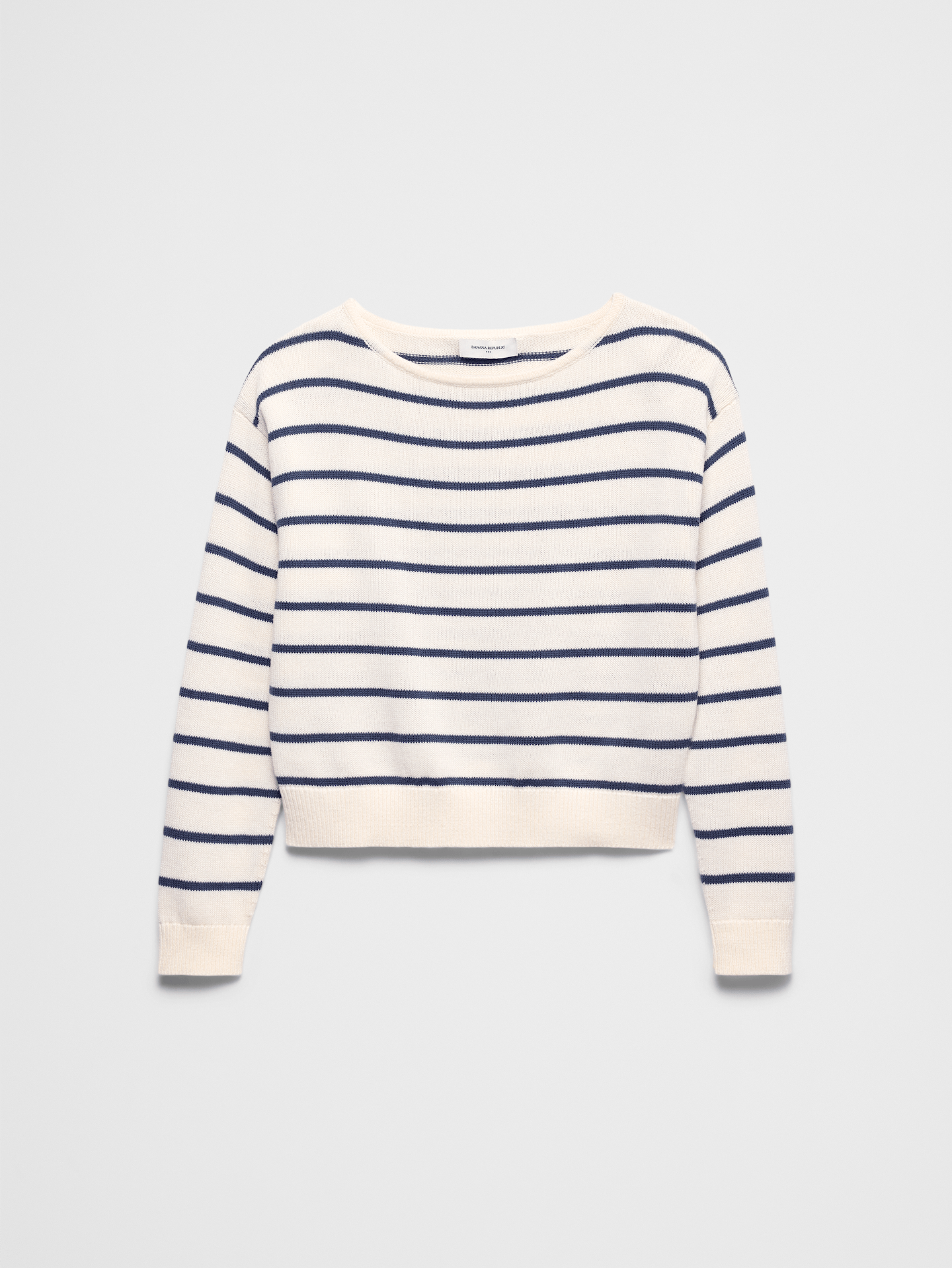 Image number 4 showing, Cotton Striped Boat-Neck Sweater