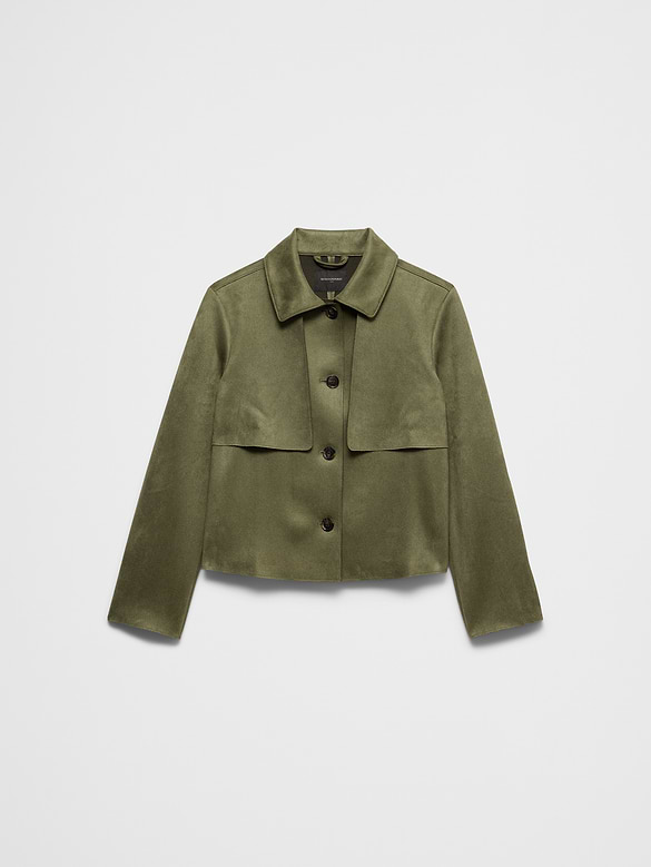 Vegan Suede Short Trench