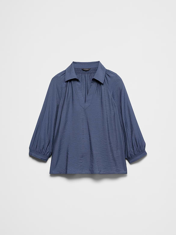 Collared Gathered Top