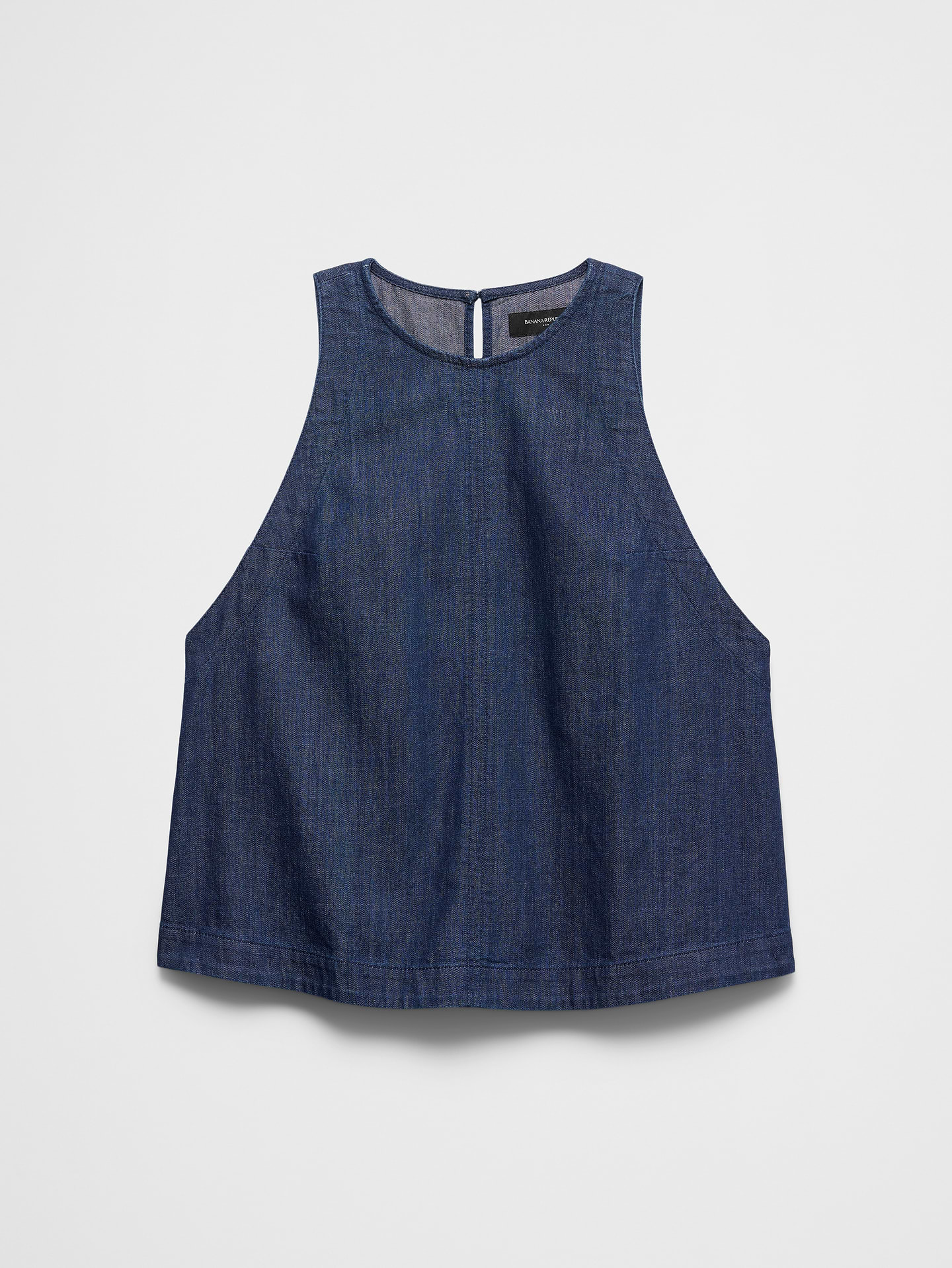Image number 4 showing, Denim High-Neck Top