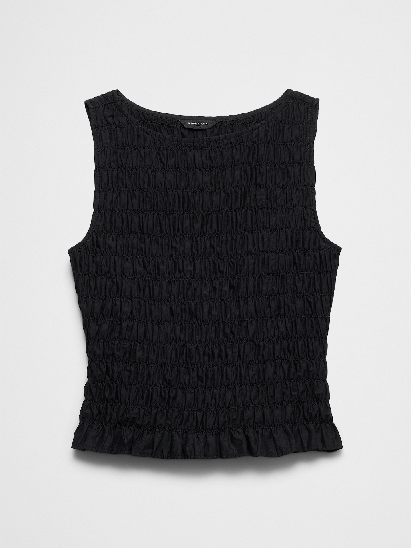 Image number 7 showing, Boatneck Smocked Cropped Top