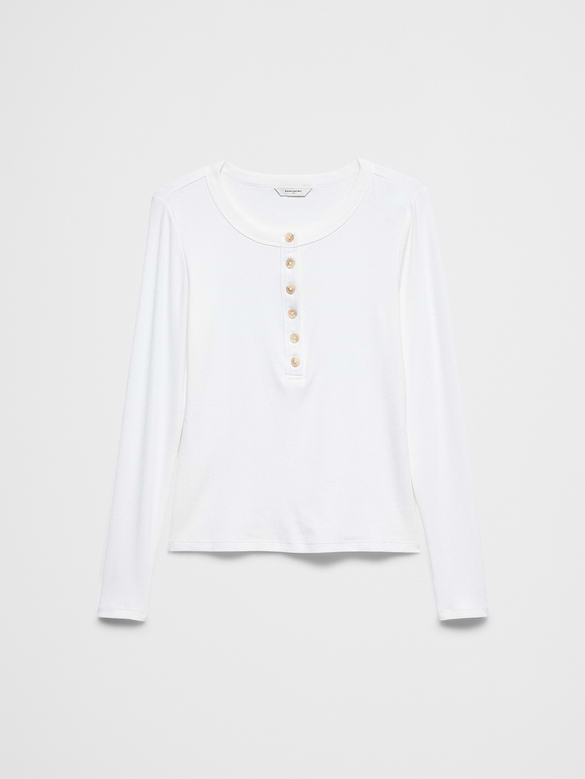 Ribbed Henley T-Shirt