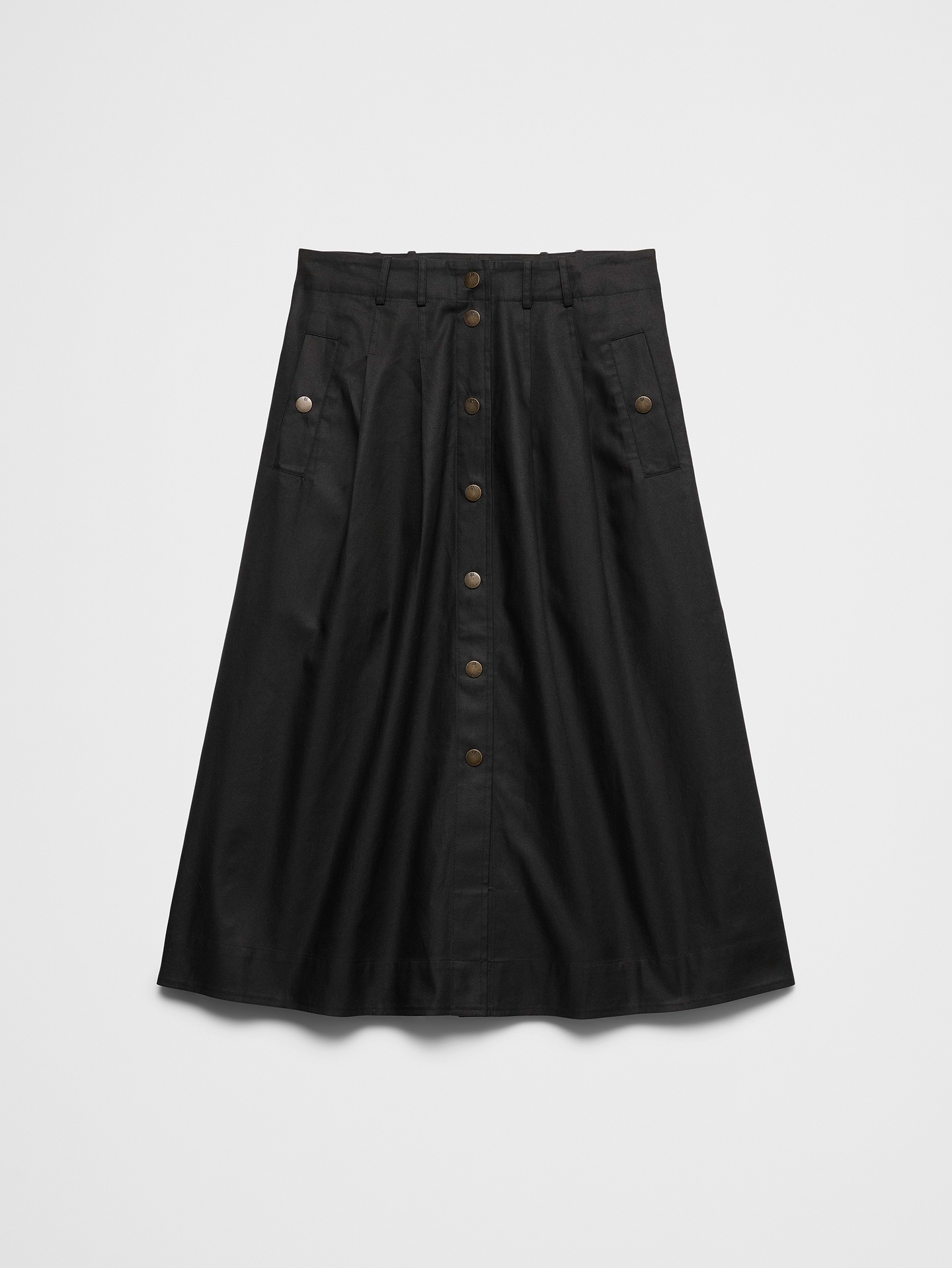 Image number 4 showing, Seamed Button-Front Midi Skirt
