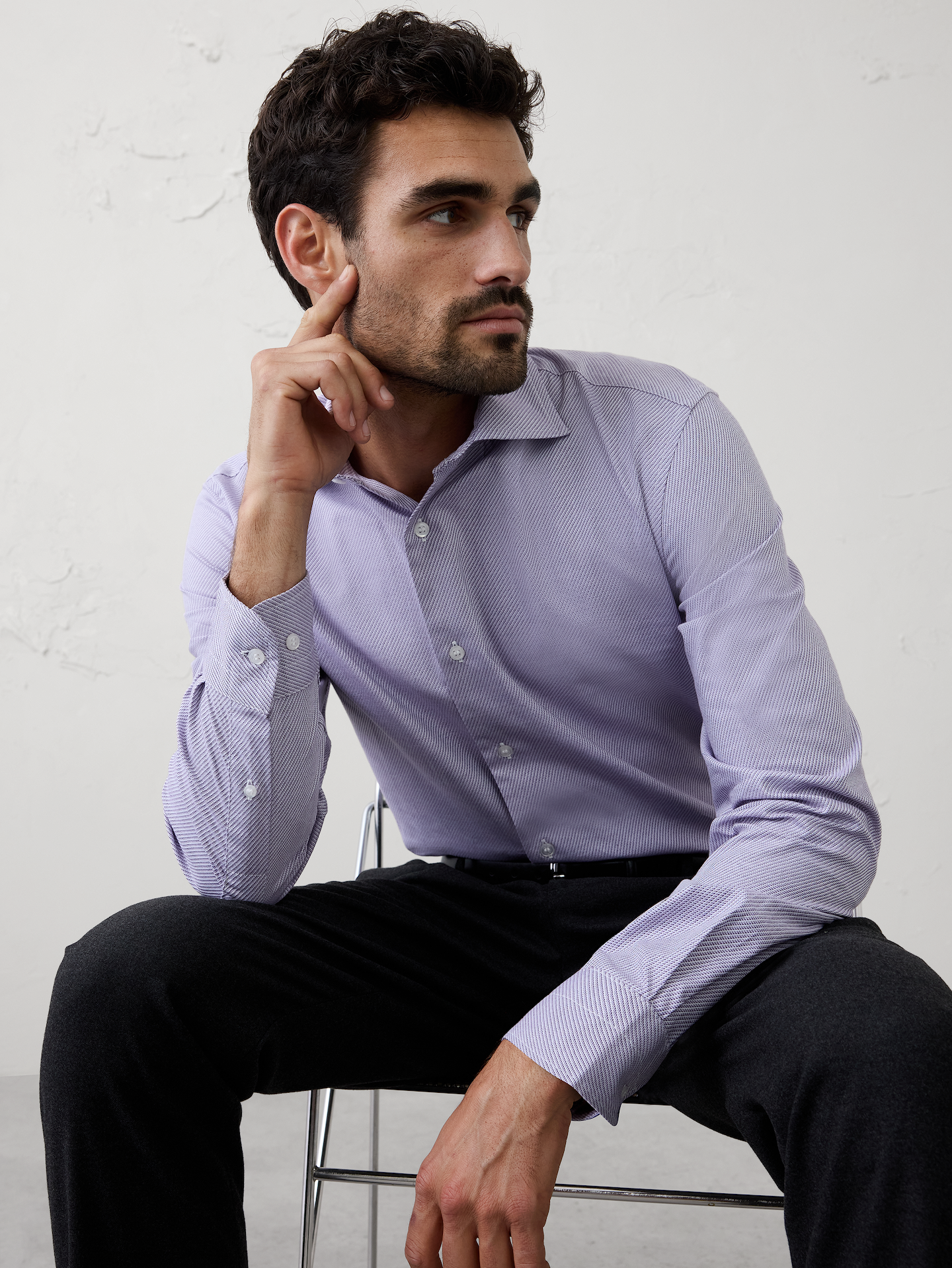 Image number 3 showing, Slim-Fit Dobby Dress Shirt