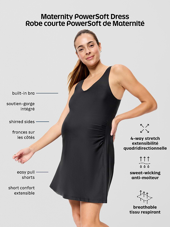 Maternity Sleeveless PowerSoft Easy Short Mini Dress