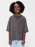 Image number 1 showing, Oversized Short-Sleeve Boxy T-Shirt for Boys