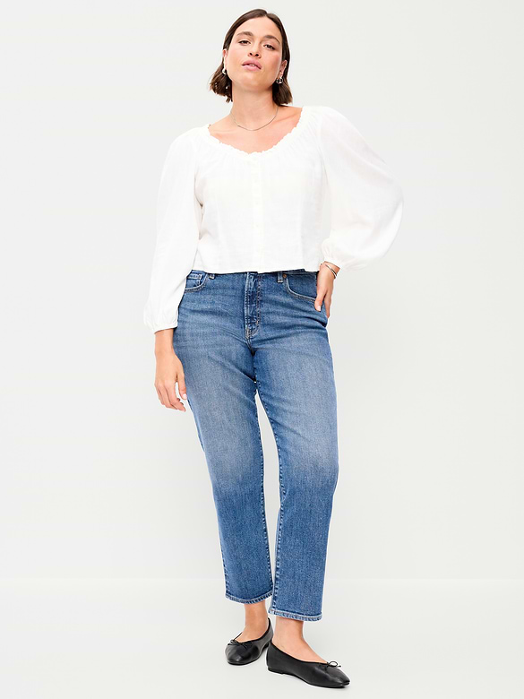 High-Waisted OG Straight Ankle Jeans