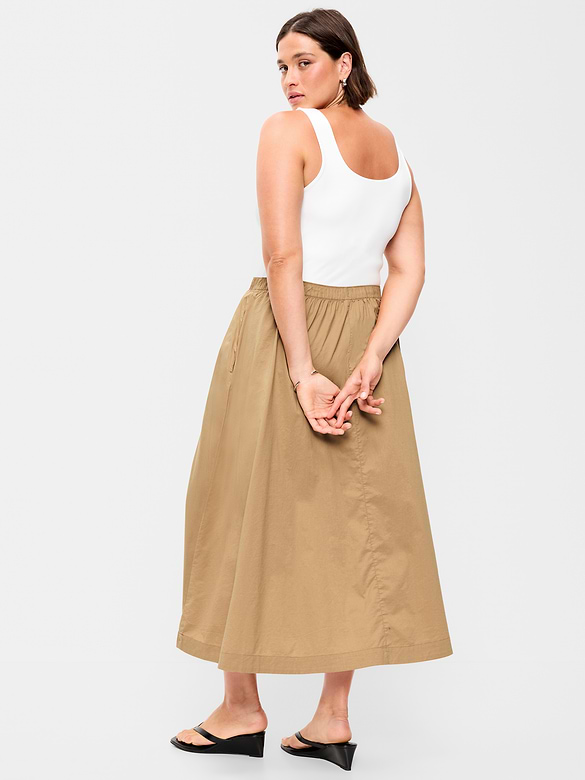Poplin Midi Skirt