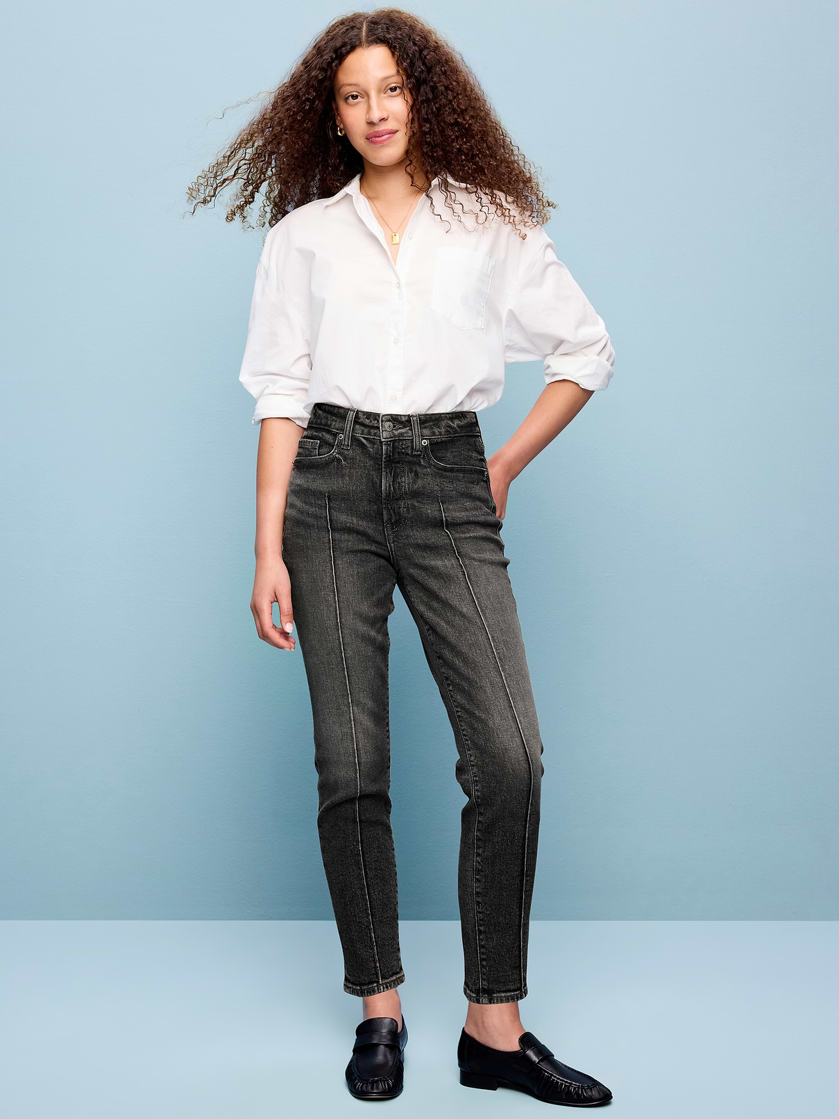 L'image numéro 1 présente Jean OG droit à taille haute longueur cheville