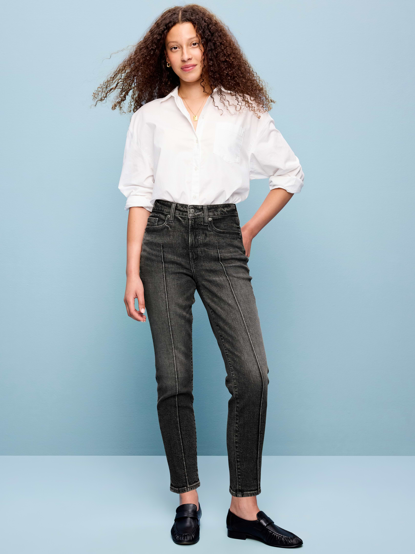 L'image numéro 1 présente Jean OG droit à taille haute longueur cheville