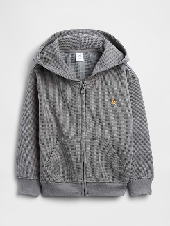 Baby & Toddler Waffle Zip Hoodie
