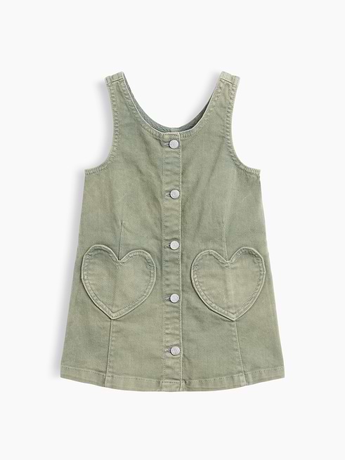 Toddler & Denim Heart Pocket Shift Dress by Gap Sage Size 4 YRS