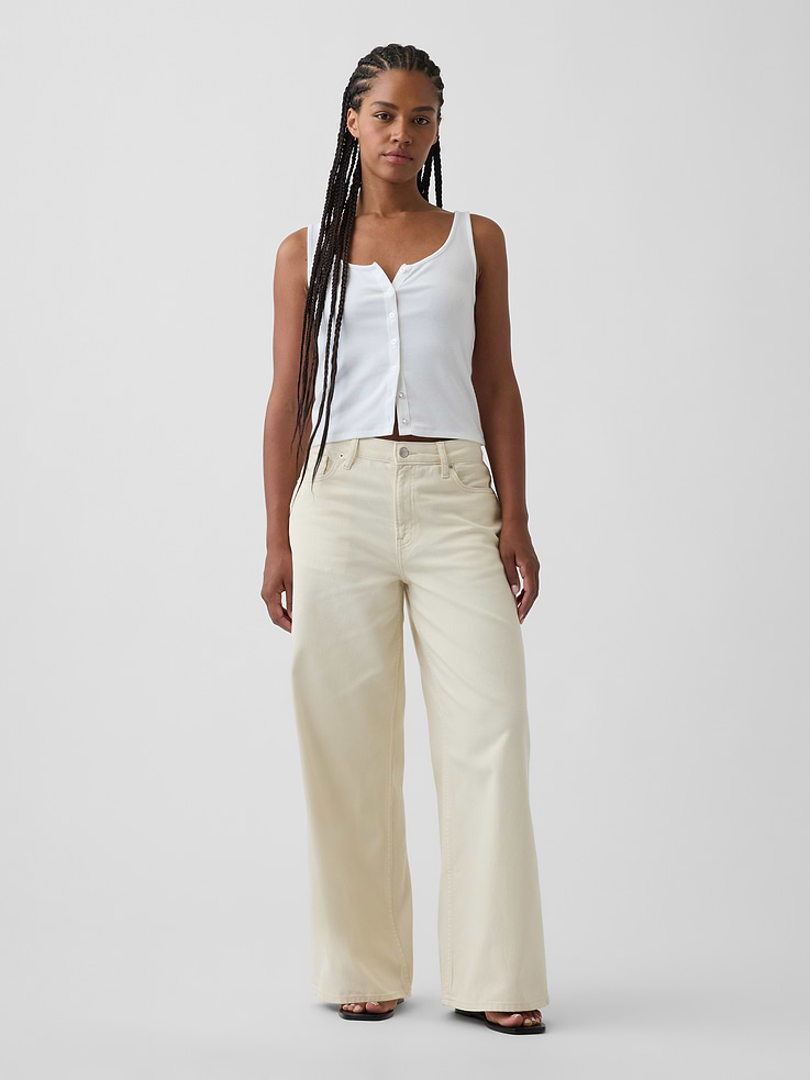Image number 1 showing, Curvy Mid Rise UltraSoft Baggy Jeans