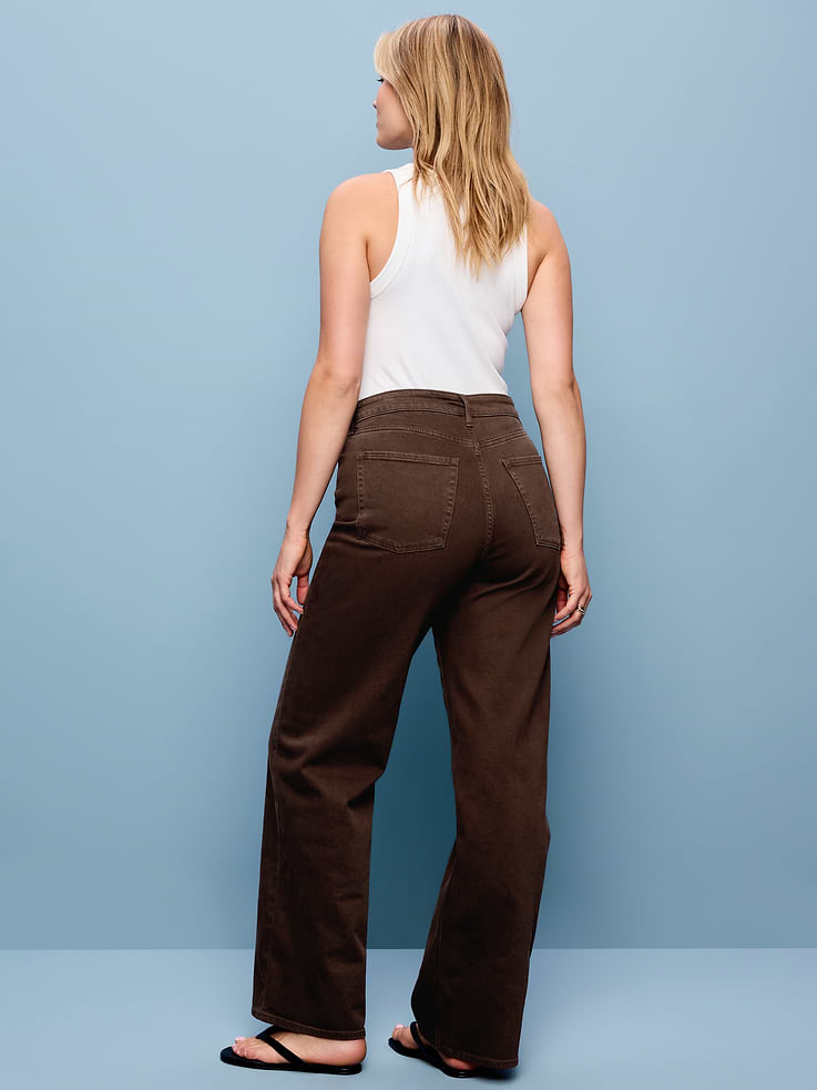L'image numéro 7 présente Jean jambe large à taille très haute