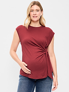 Image number 1 showing, Maternity Side-Tie Jersey Top