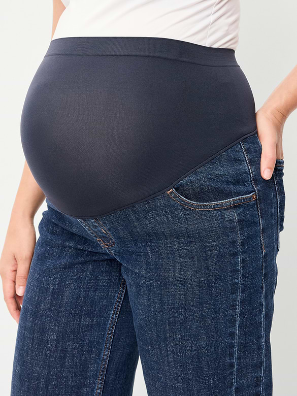 Maternity Full-Panel Barrel Ankle Jeans