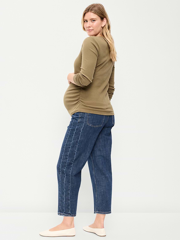 Maternity Full-Panel Barrel Ankle Jeans