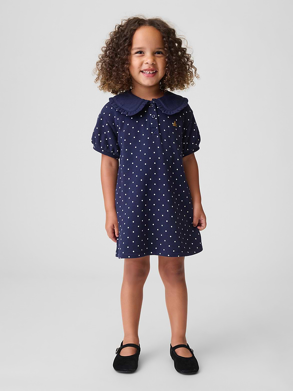 Baby & Toddler French Terry Collared Print Dress