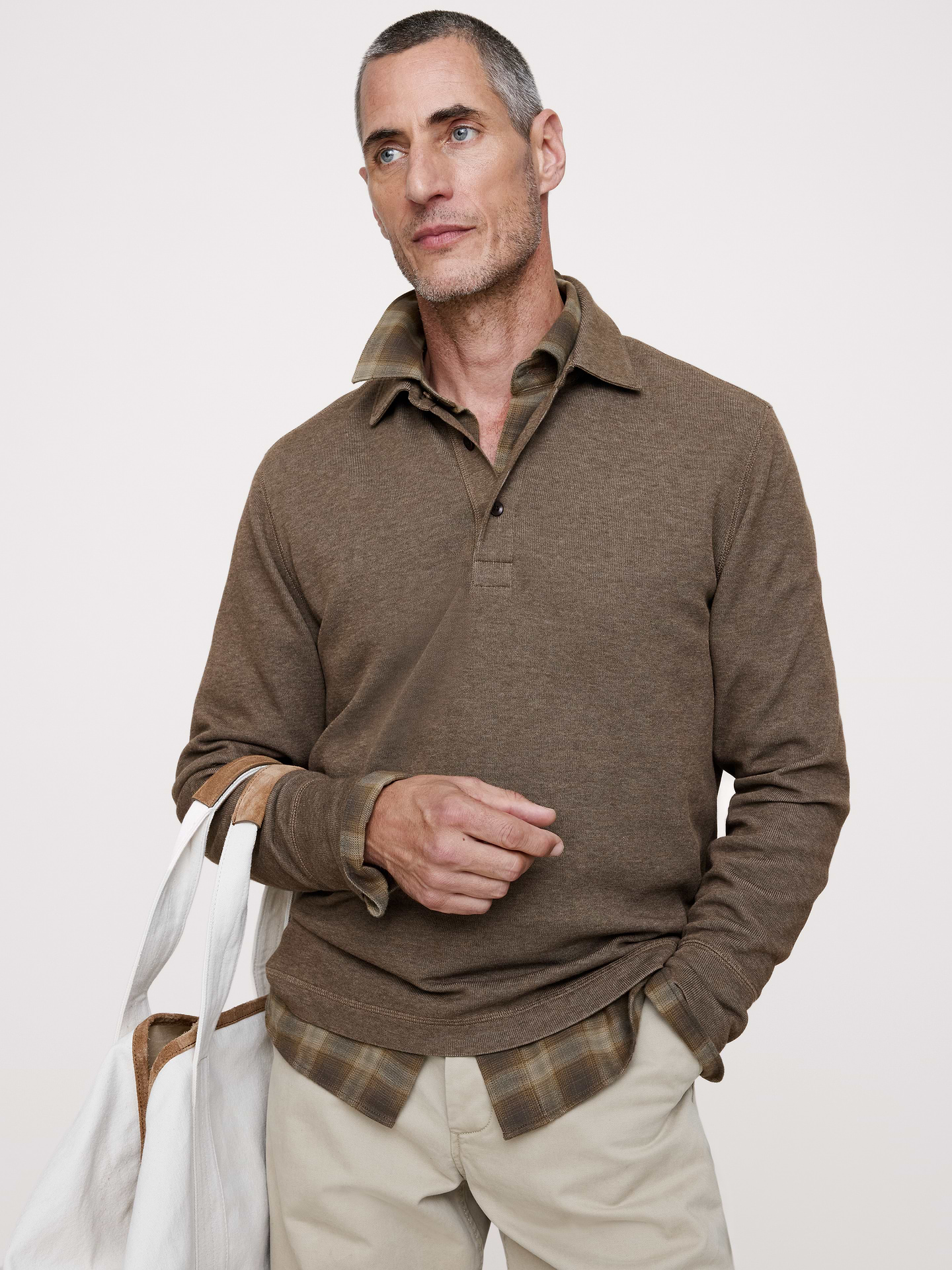 L'image numéro 1 présente Polo en tricot double de fil flammé
