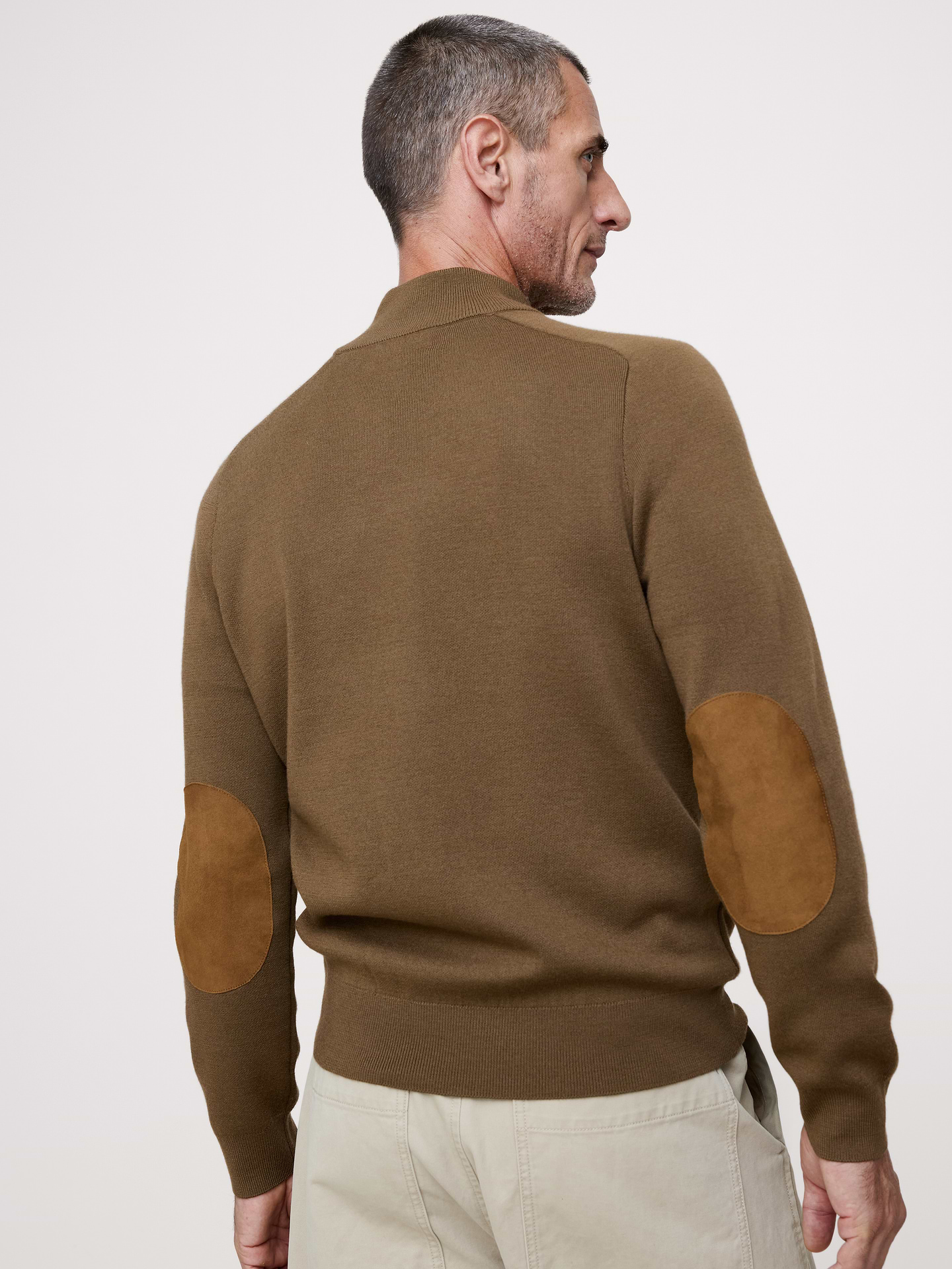 Image 2 of 4, Double-Faced Merino Sweater Jacket with Suede Elbow Patches