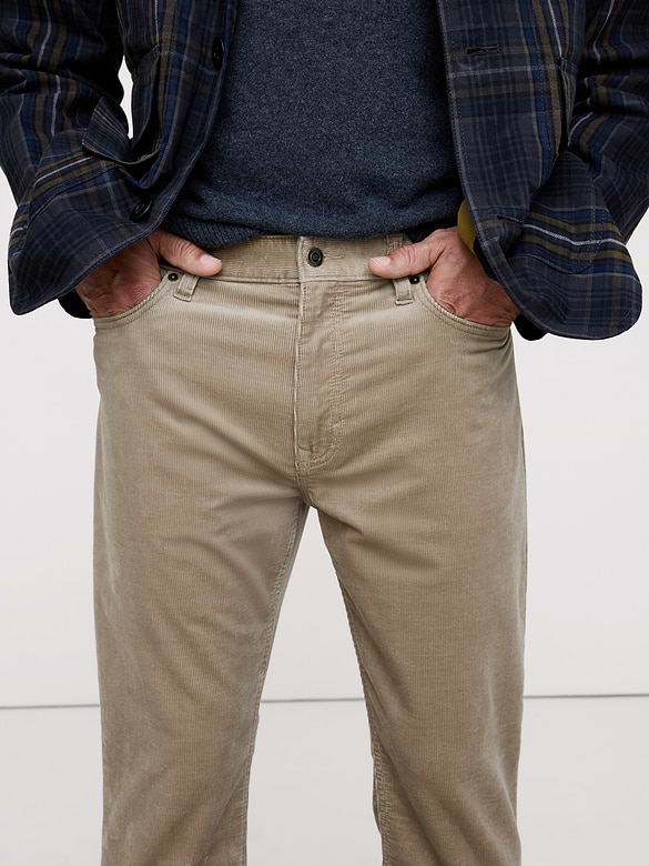 Pantalon Voyageur droit en velours côtelé