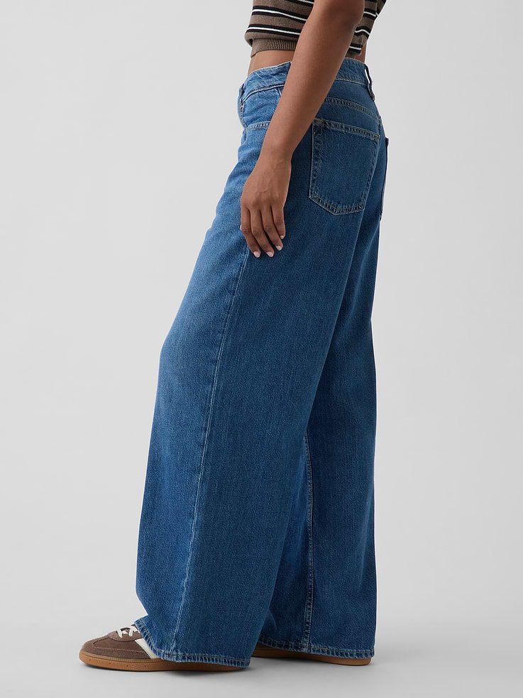 Image number 3 showing, Curvy Mid Rise UltraSoft Baggy Jeans