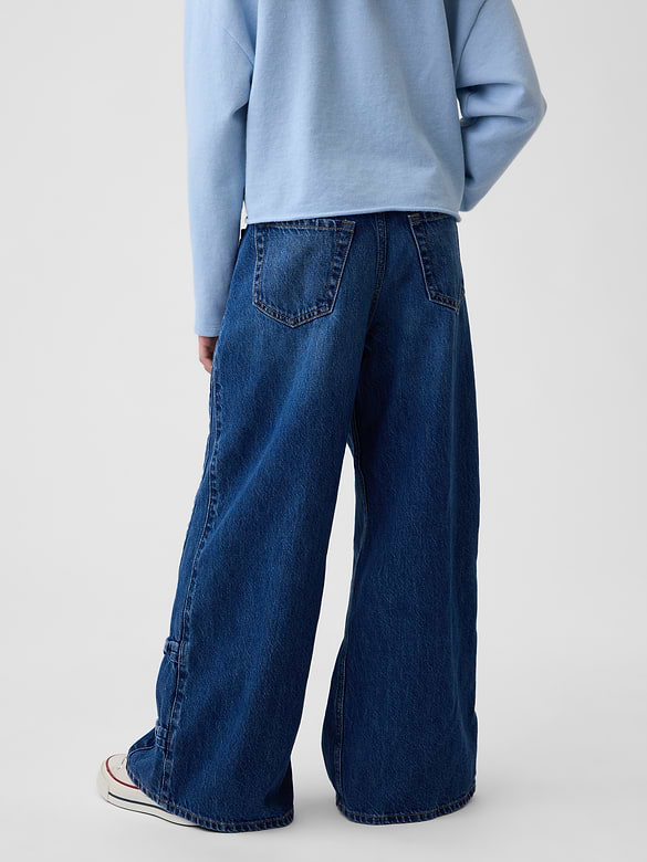 Kids Low Rise Bow Easy Baggy Jeans