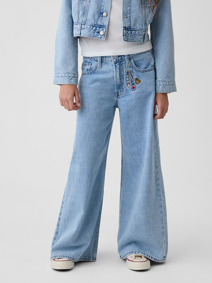Image number 3 showing, Kids Low Rise Embroidered I Heart NY Baggy Jeans