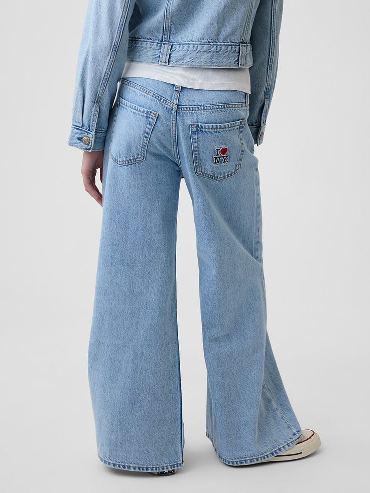 Image number 4 showing, Kids Low Rise Embroidered I Heart NY Baggy Jeans