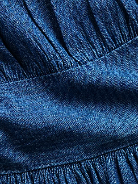 Kids Denim Puff-Sleeve Dress